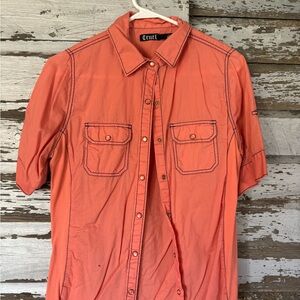 Cruel Girl Women's Coral Button Down Shirt